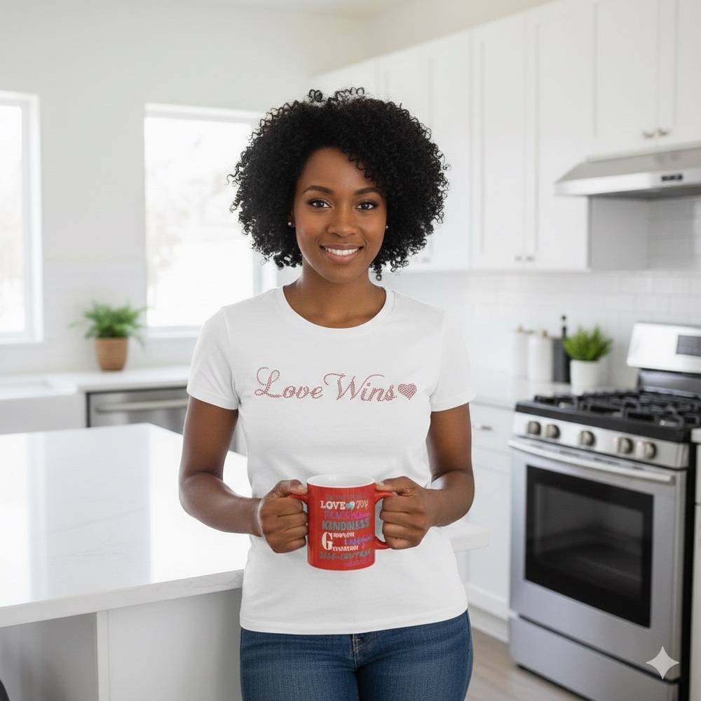 Love Wins red ruby graphic on white